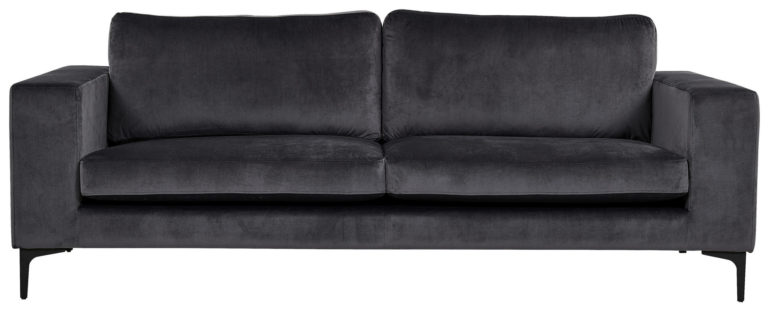 2-SITZER-SOFA Schwarz, Dunkelgrau  - Dunkelgrau/Schwarz, Design, Kunststoff/Textil (215/84/88cm) - Livetastic