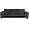 2-SITZER-SOFA Schwarz, Dunkelgrau  - Dunkelgrau/Schwarz, Design, Kunststoff/Textil (215/84/88cm) - Livetastic