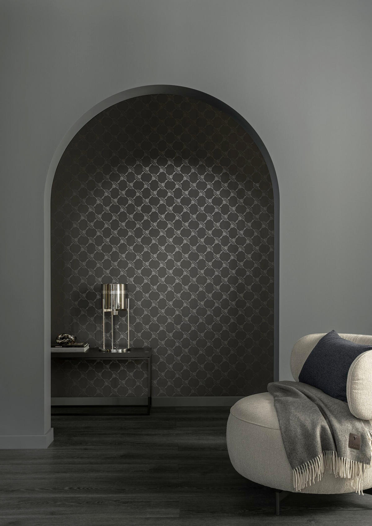 VLIESTAPETE 10.05 m J! CORNFLOWER  - Anthrazit, Design, Textil (53/1005cm) - Joop!