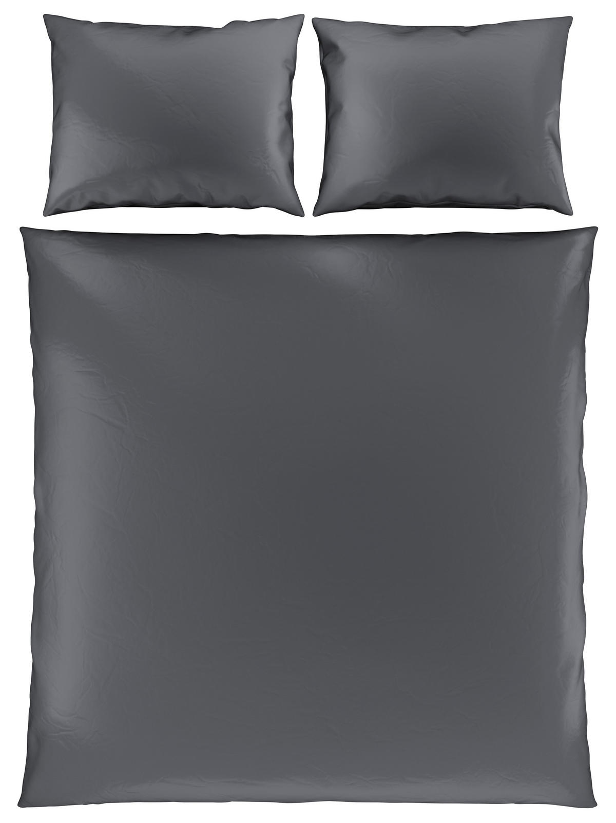 POVLEČENÍ, satén, antracitová, 200/220 cm - antracitová, Basics, textil (200/220cm) - Novel