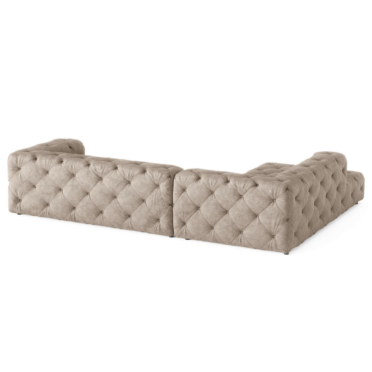 ECKSOFA Fresco in Mikrofaser Cappuccino  228/325 cm  - Schwarz/Cappuccino, Design, Kunststoff/Textil (228/325cm) - P & B