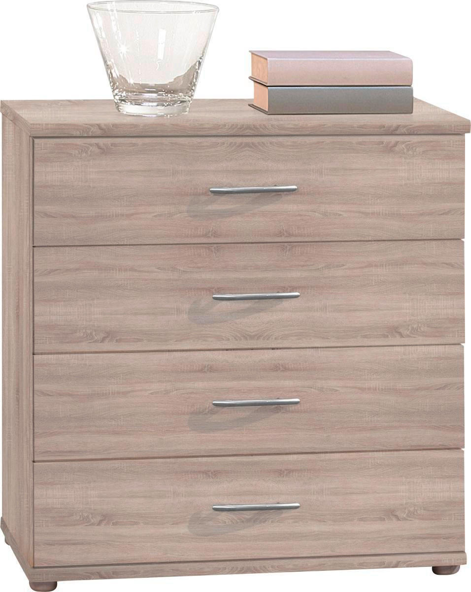 COMODĂ 60/70/30 cm  - argintiu/culoare lemn stejar, Konventionell, plastic/material pe bază de lemn (60/70/30cm) - Carryhome