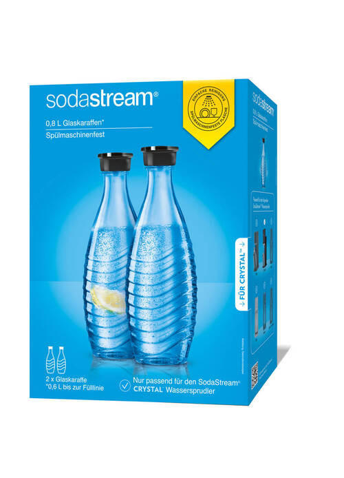 TWINPACK DER GLASKARAFFE  - Schwarz, Basics, Glas (20,5/10,50/27cm) - SodaStream