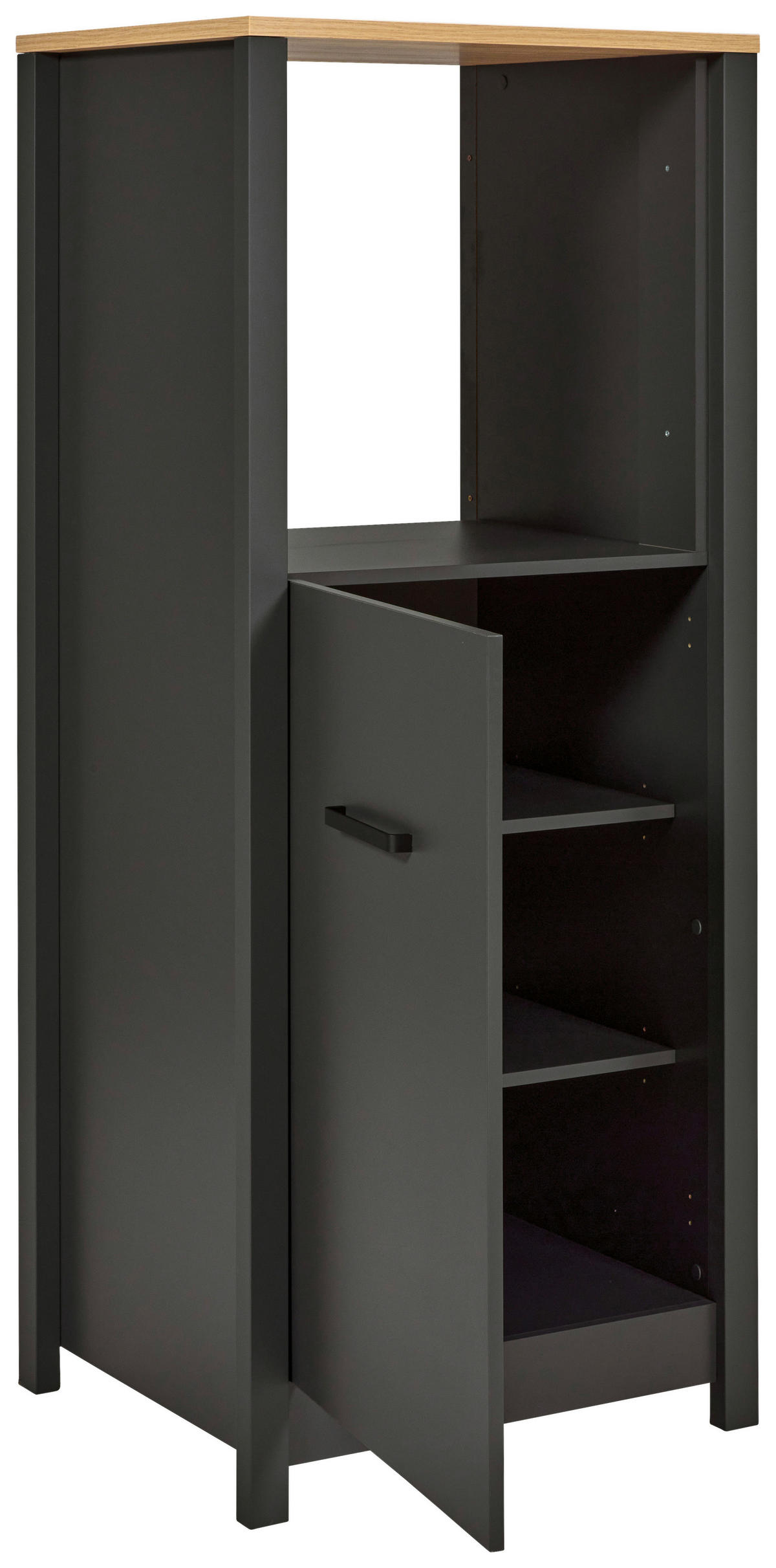 GERÄTEUMBAUSCHRANK 70/167/60 cm  in Anthrazit, Eiche Artisan  - Anthrazit/Schwarz, MODERN, Holzwerkstoff/Metall (70/167/60cm) - home24