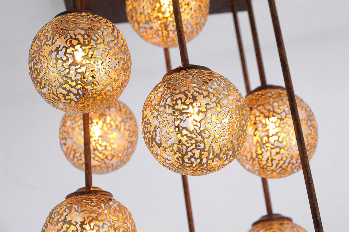 LED-DECKENLEUCHTE 30,5/30,5/55,4 cm   - Rostfarben, KONVENTIONELL, Kunststoff/Metall (30,5/30,5/55,4cm) - Paul Neuhaus