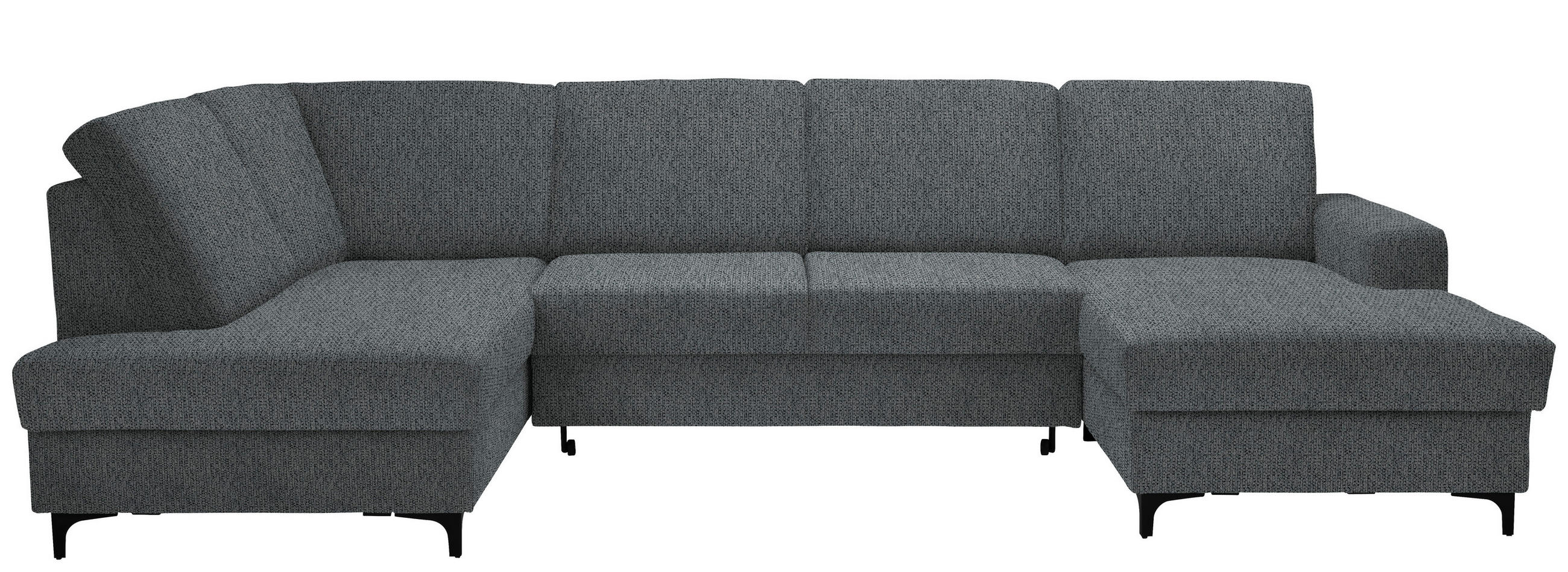 WOHNLANDSCHAFT in Webstoff Dunkelgrau  - Dunkelgrau/Schwarz, Konventionell, Textil/Metall (185/317/167cm) - Stylife