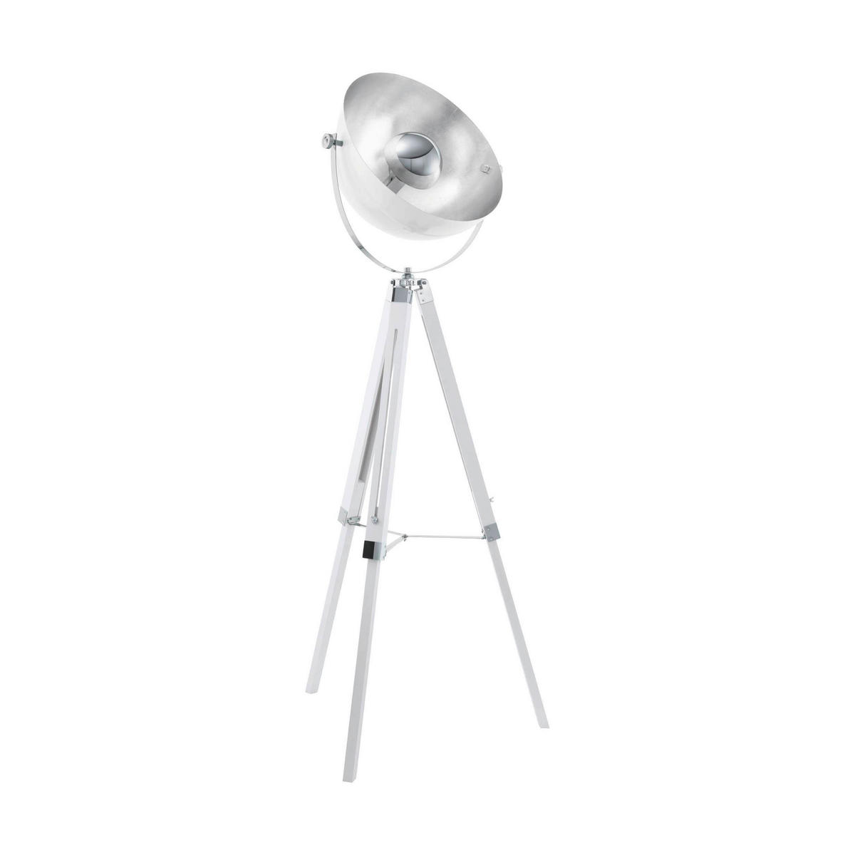 GOLVLAMPA Covaleda 55/164 cm    - vit/silver, Design, metall/trä (55/164cm) - Eglo