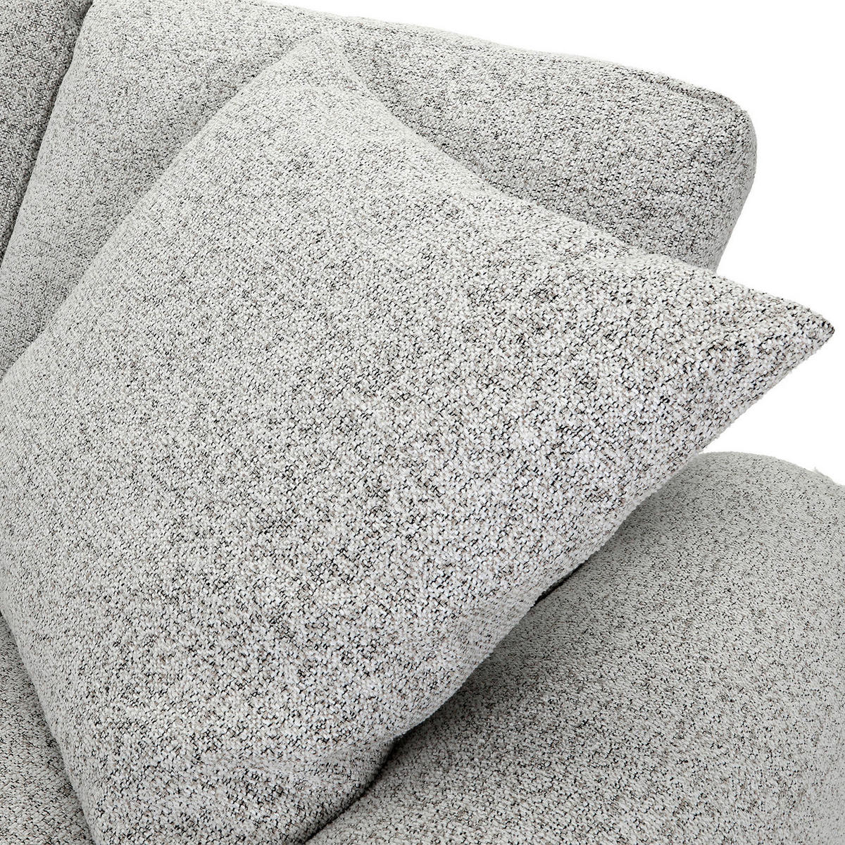 Ecksofa mit Funktion Greige Flachgewebe Zierkissen, Rückenkissen, Bettkasten, Schlaffunktion, Rücken echt, Liegefläche im Originalstoff  - Greige/Schwarz, KONVENTIONELL, Kunststoff/Textil (190/277cm) - Carryhome