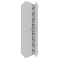SKOSKÅP  i 49/173/30 cm  - vit/aluminiumfärg, Modern, metall/trämaterial (49/173/30cm) - MID.YOU