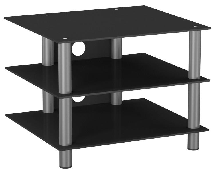 Phonotisch in Schwarz/ - Silberfarben/Schwarz, Konventionell, Glas/Metall (60/45/42cm) - MID.YOU