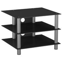 TV-MÖBEL i svart, silver  - silver/svart, Klassisk, metall/glas (60/45/42cm) - MID.YOU