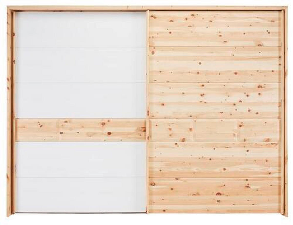  SCHWEBETÜRENSCHRANK 250/225/65 cm 2-türig  - Weiss/Zirbelkieferfarben, Natur, Glas/Holz (250/225/65cm) - Valnatura