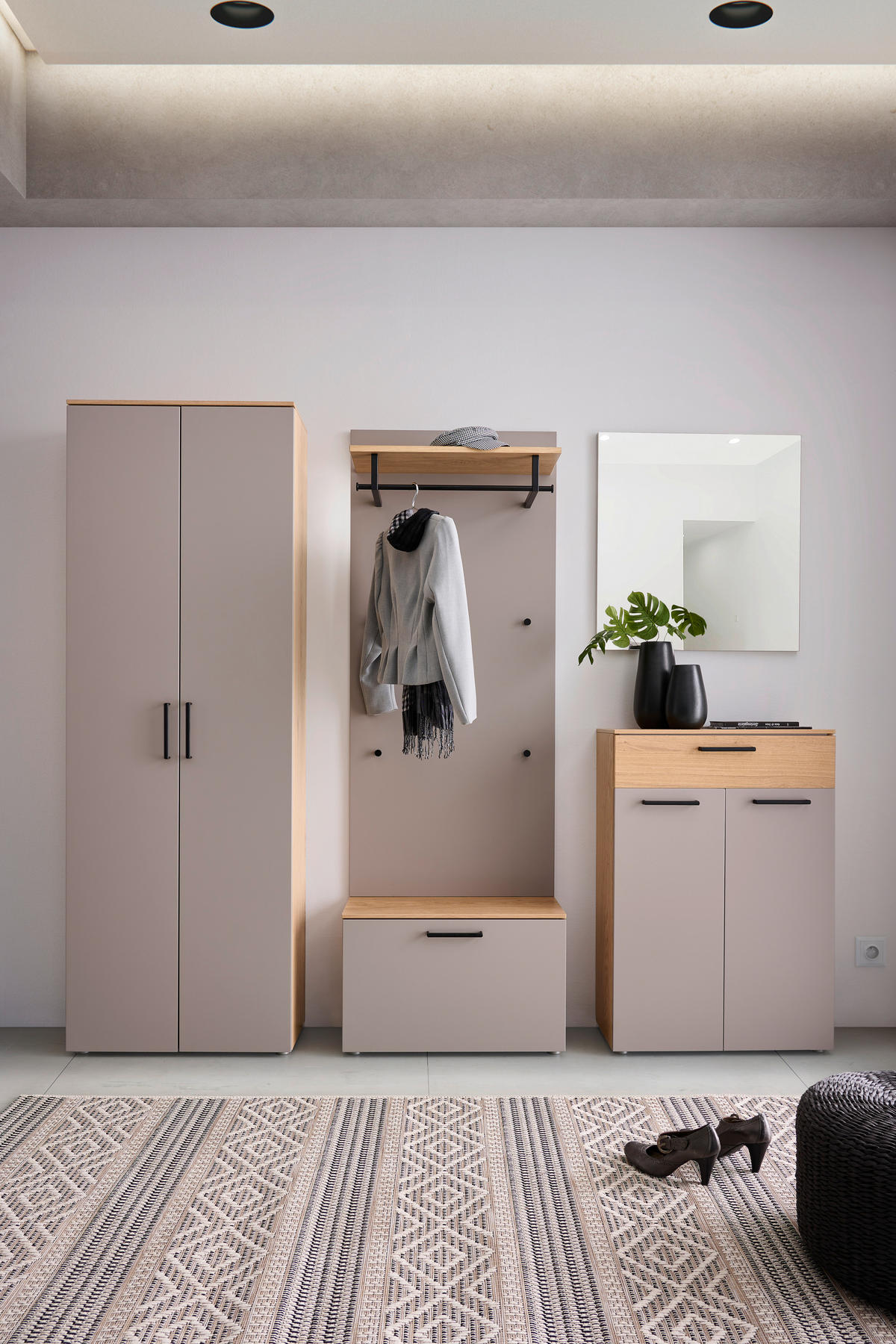 SCHUHSCHRANK  in 68/100/29 cm  - Wildeiche/Silberfarben, Design, Holzwerkstoff/Kunststoff (68/100/29cm) - Moderano