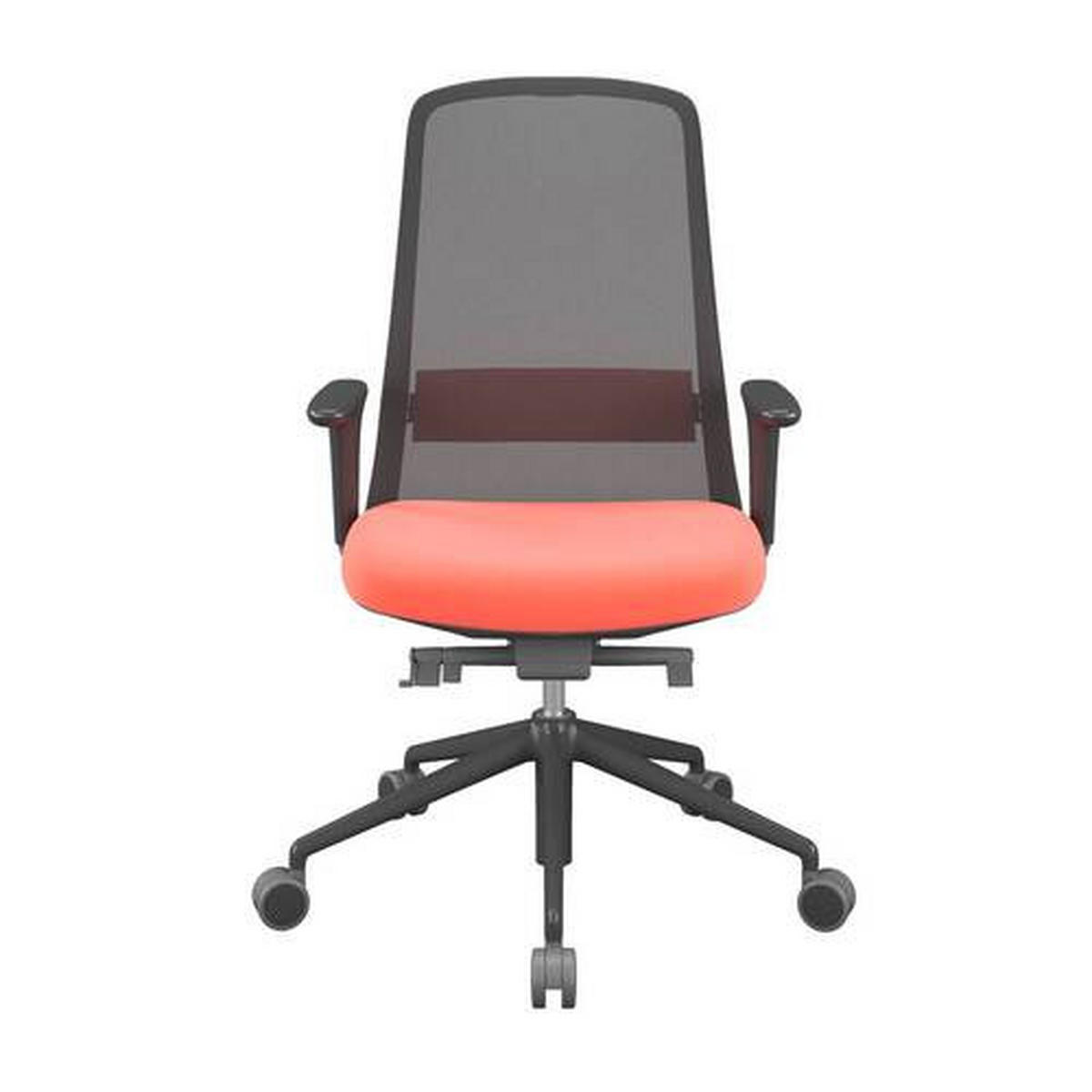 DREHSTUHL Netzbespannung, Webstoff Orange, Schwarz  - Schwarz/Orange, MODERN, Kunststoff/Textil (70/103-115/70cm)