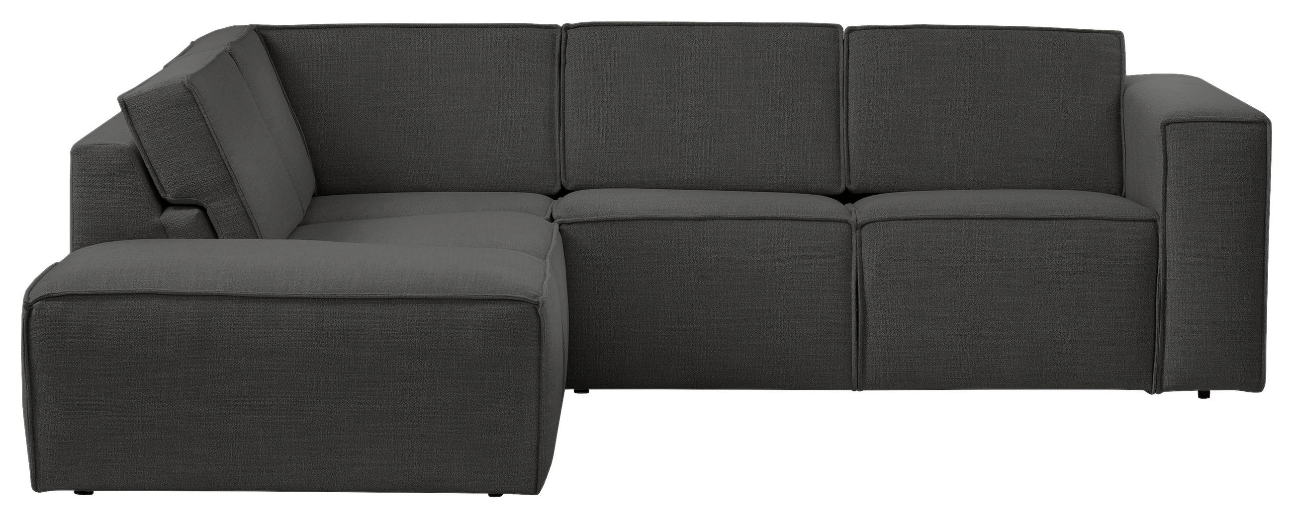 ECKSOFA DICE Anthrazit Struktur  - Anthrazit/Schwarz, MODERN, Kunststoff/Textil (220/275cm) - Trendmanufaktur