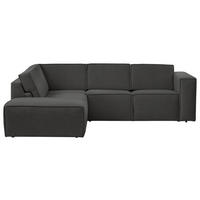 ECKSOFA Struktur Anthrazit  - Anthrazit/Schwarz, Modern, Kunststoff/Textil (220/275cm) - Trendmanufaktur