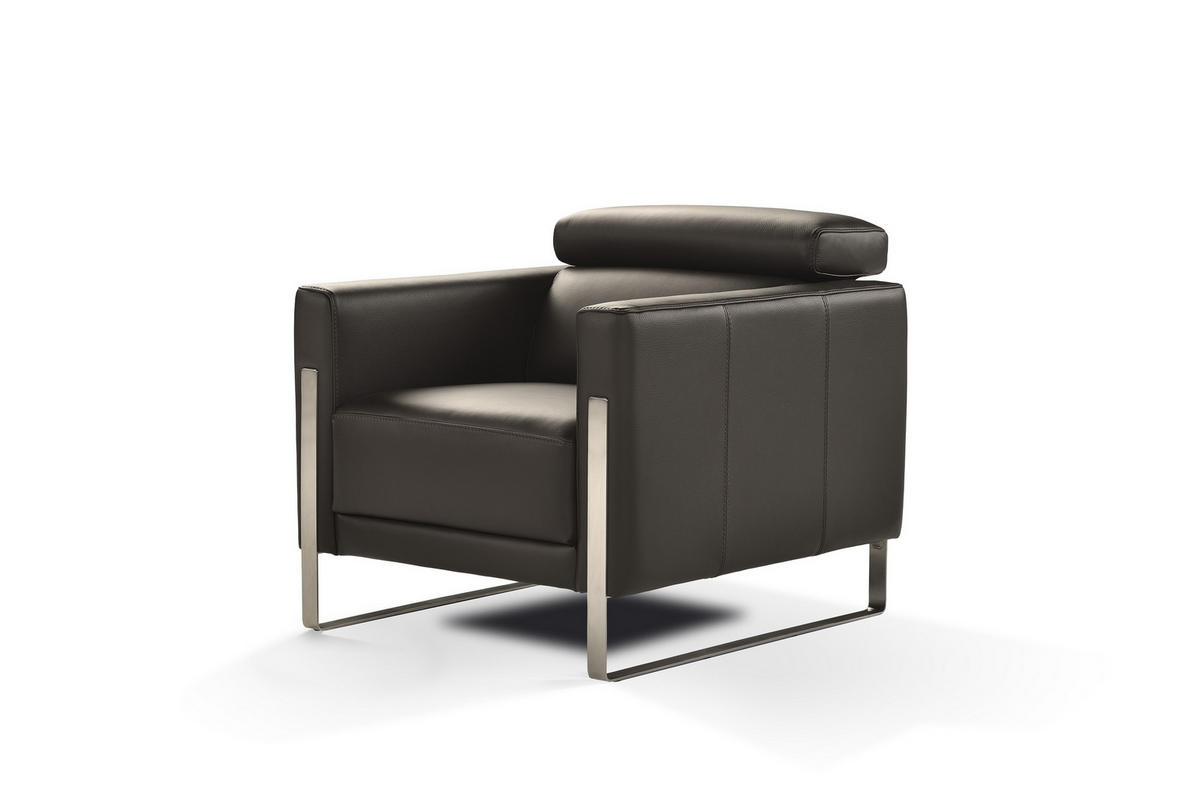 FOTEL - sötétszürke, bőr (80/72/92cm) - Calia Italia