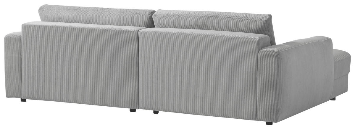 ECKSOFA in Cord Grau  - Schwarz/Grau, Modern, Textil (176/250cm) - Trendmanufaktur