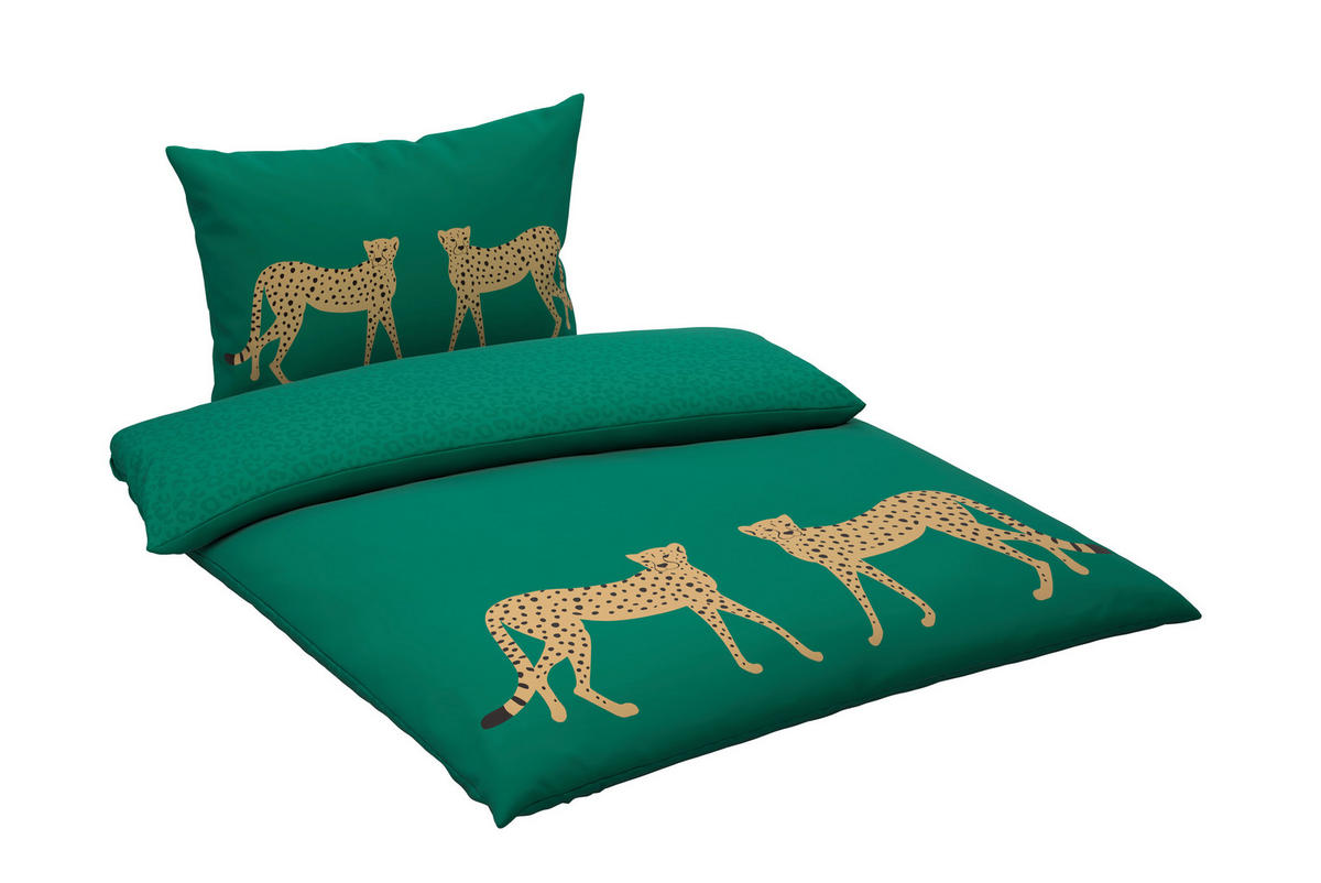 WENDEBETTWÄSCHE 2-teilig Satin 140/200 cm  - Grün, Design, Textil (140/200cm) - Esposa