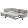 ECKSOFA inkl. Funktionen in Chenille Blau, Grau  - Blau/Schwarz, KONVENTIONELL, Textil/Metall (200/281cm) - Carryhome