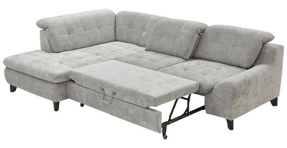 ECKSOFA inkl. Funktionen Blau, Grau Chenille  - Blau/Schwarz, KONVENTIONELL, Textil/Metall (200/281cm) - Carryhome