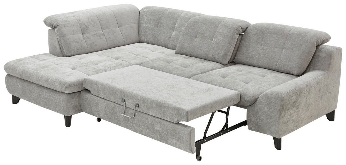 HÖRNSOFFA i chenille blå, grå  - blå/svart, Klassisk, metall/textil (200/281cm) - MID.YOU