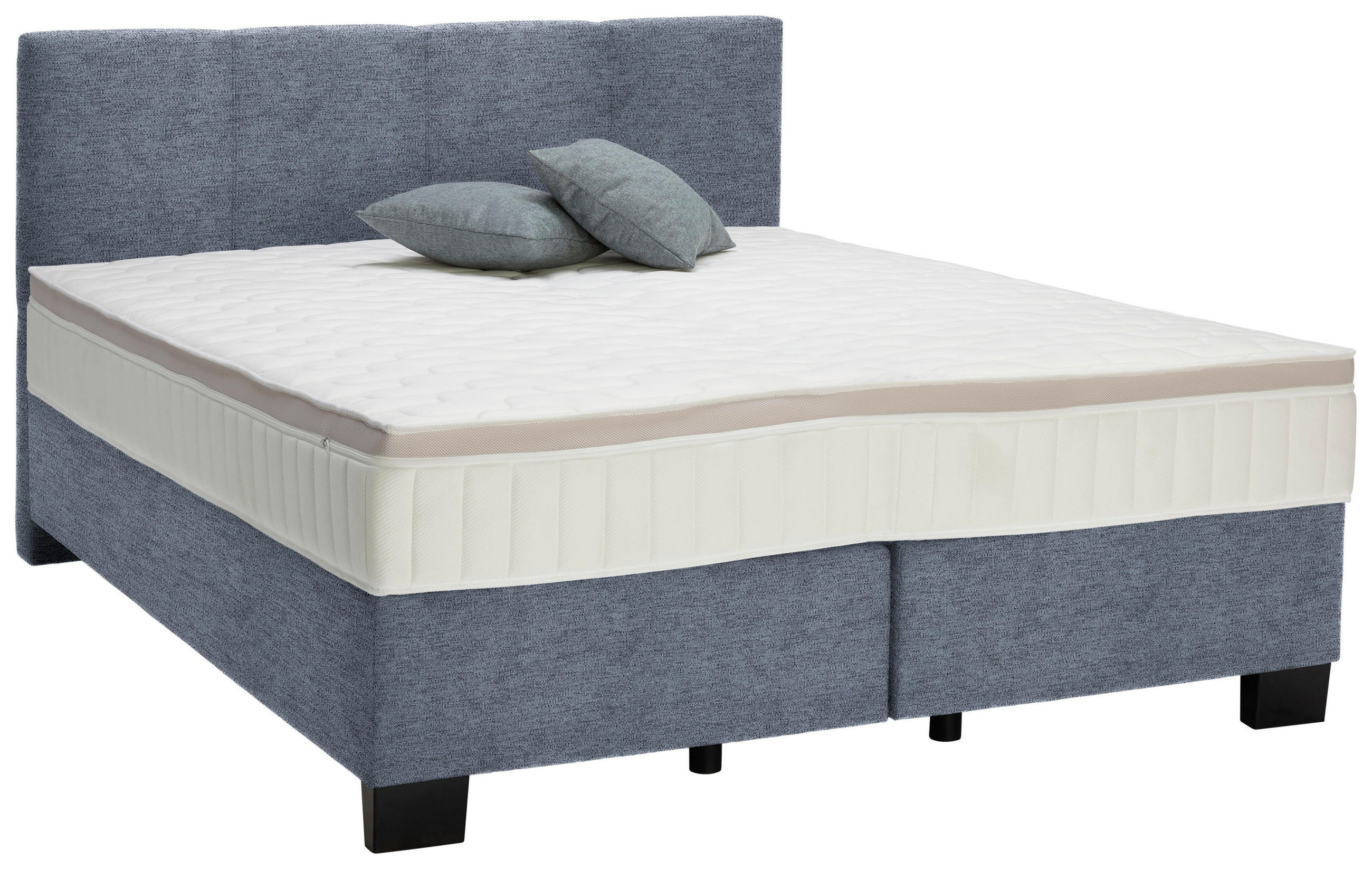 BOXSPRINGBETT 160/200 cm  in Blau  - Blau/Schwarz, Design, Kunststoff/Textil (160/200cm) - Hom`in