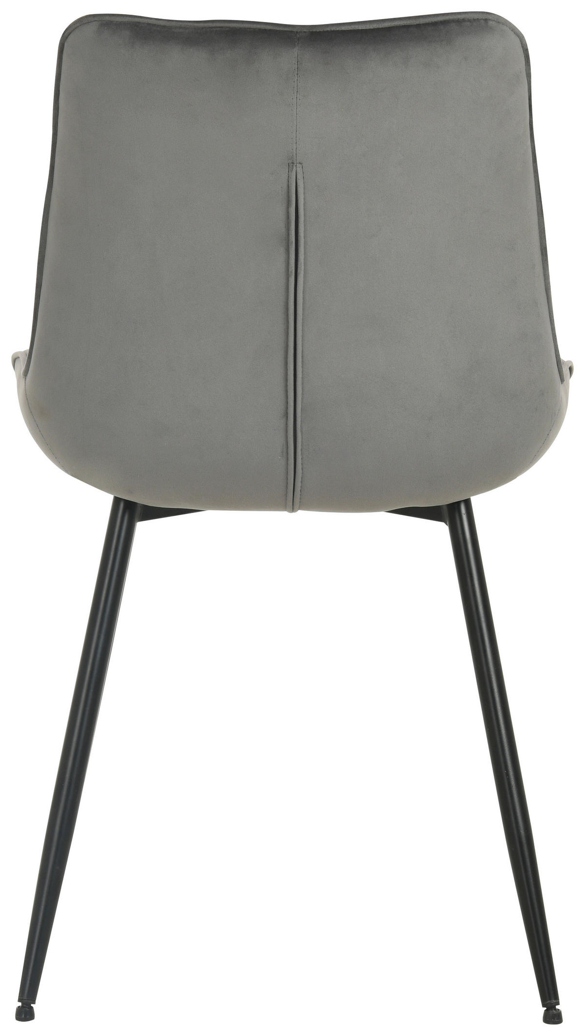 STUHL Samt Grau Pappel Sperrholz  - Schwarz/Grau, MODERN, Holz/Textil (49/85/61cm) - MID.YOU