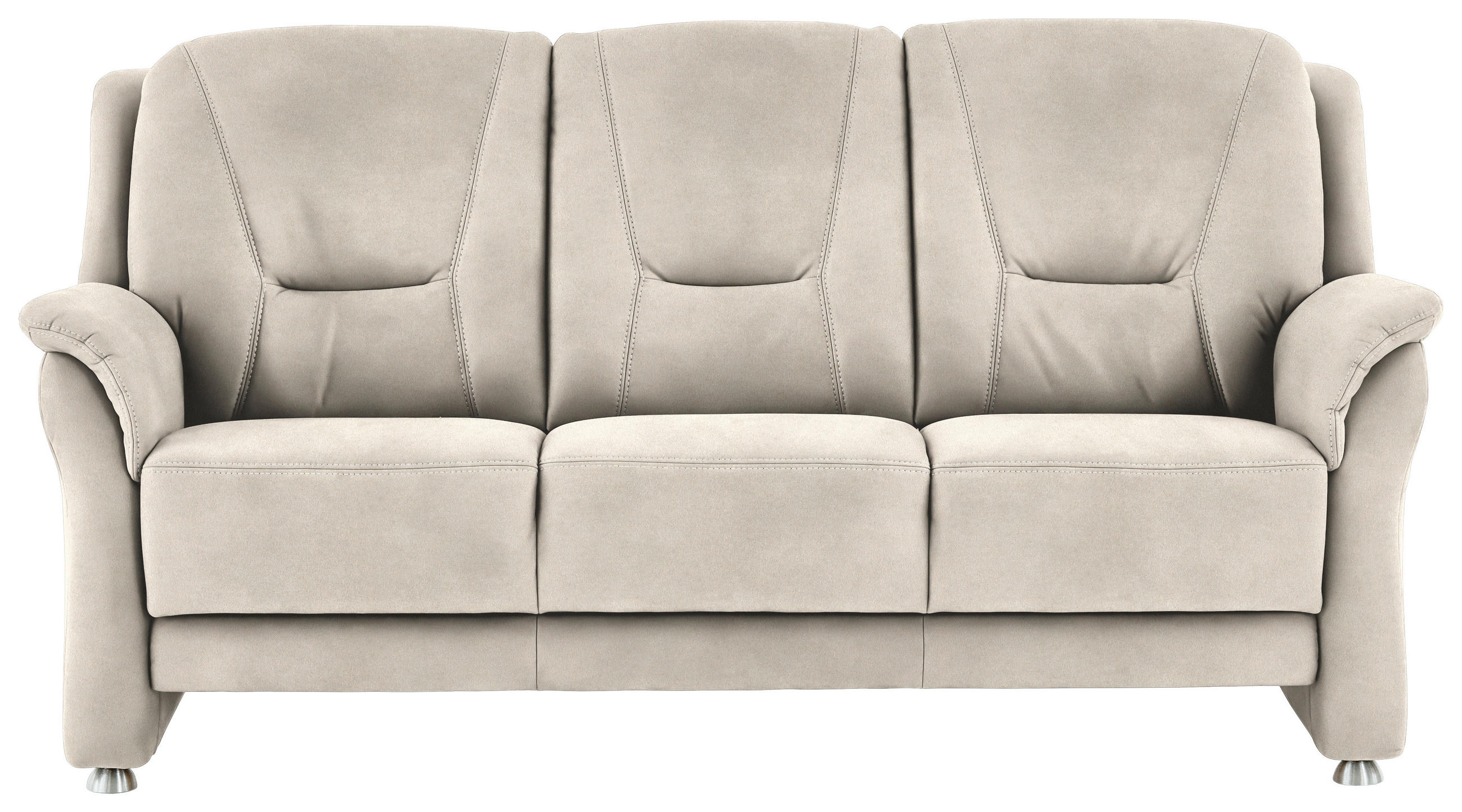 3-SITZER-SOFA in Mikrofaser Creme  - Beige/Creme, KONVENTIONELL, Textil/Metall (198/100/89cm) - Beldomo Comfort