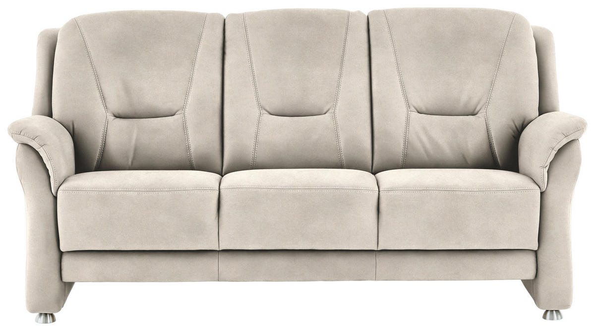 3-SITZER-SOFA in Mikrofaser Creme  - Beige/Creme, Konventionell, Textil/Metall (198/100/89cm) - Beldomo Comfort