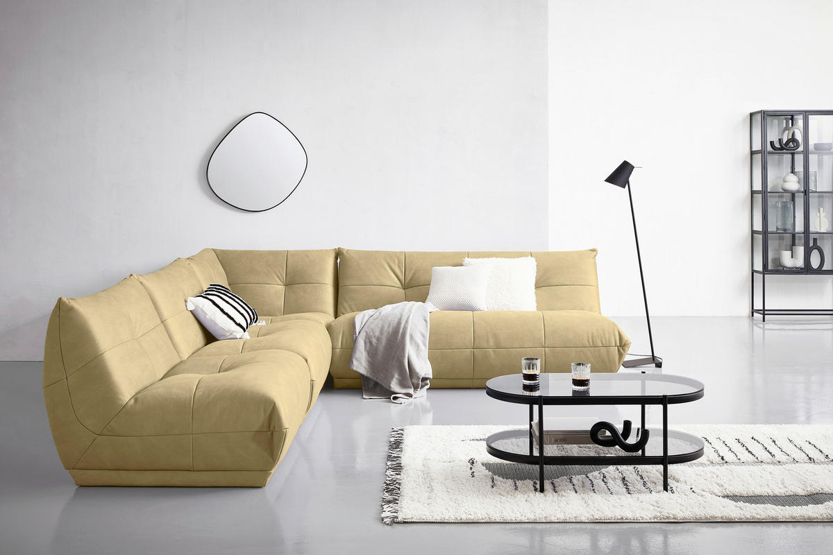 SOFAELEMENT Lederlook Beige  - Beige, Trend, Textil (105/80/105cm) - Livetastic