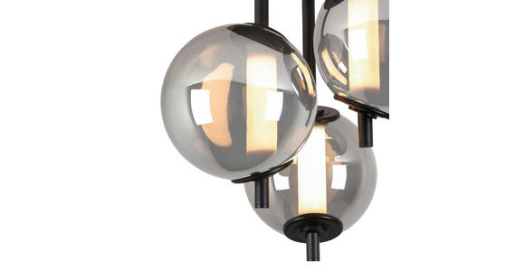 LED-DECKENLEUCHTE 45/49 cm - Chromfarben/Schwarz, Design, Glas/Kunststoff (45/49cm) - Dieter Knoll