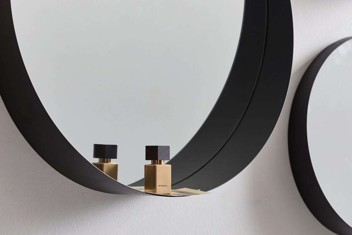 WANDSPIEGEL Schwarz  - Schwarz, Trend, Glas/Metall (40/40/8cm) - Landscape