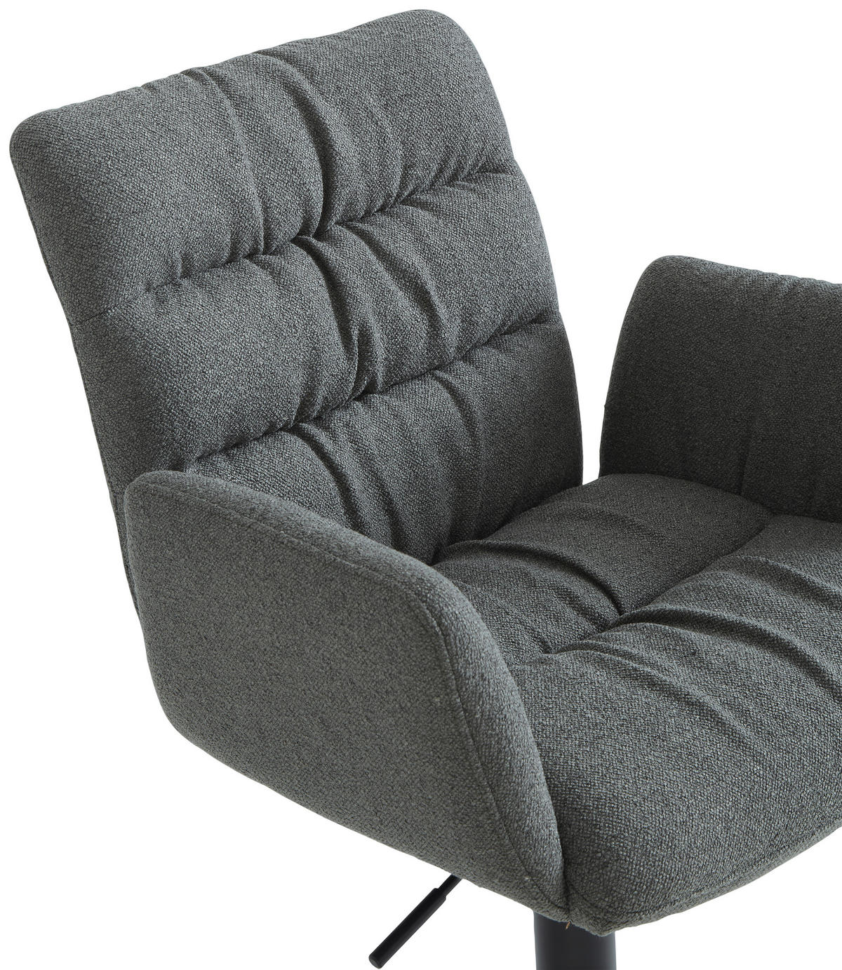 BARHOCKER Leinenoptik Grün, Schwarz Stahl Sitzfläche 360° drehbar  - Schwarz/Grün, Design, Textil/Metall (58/107-125/57cm) - Dieter Knoll