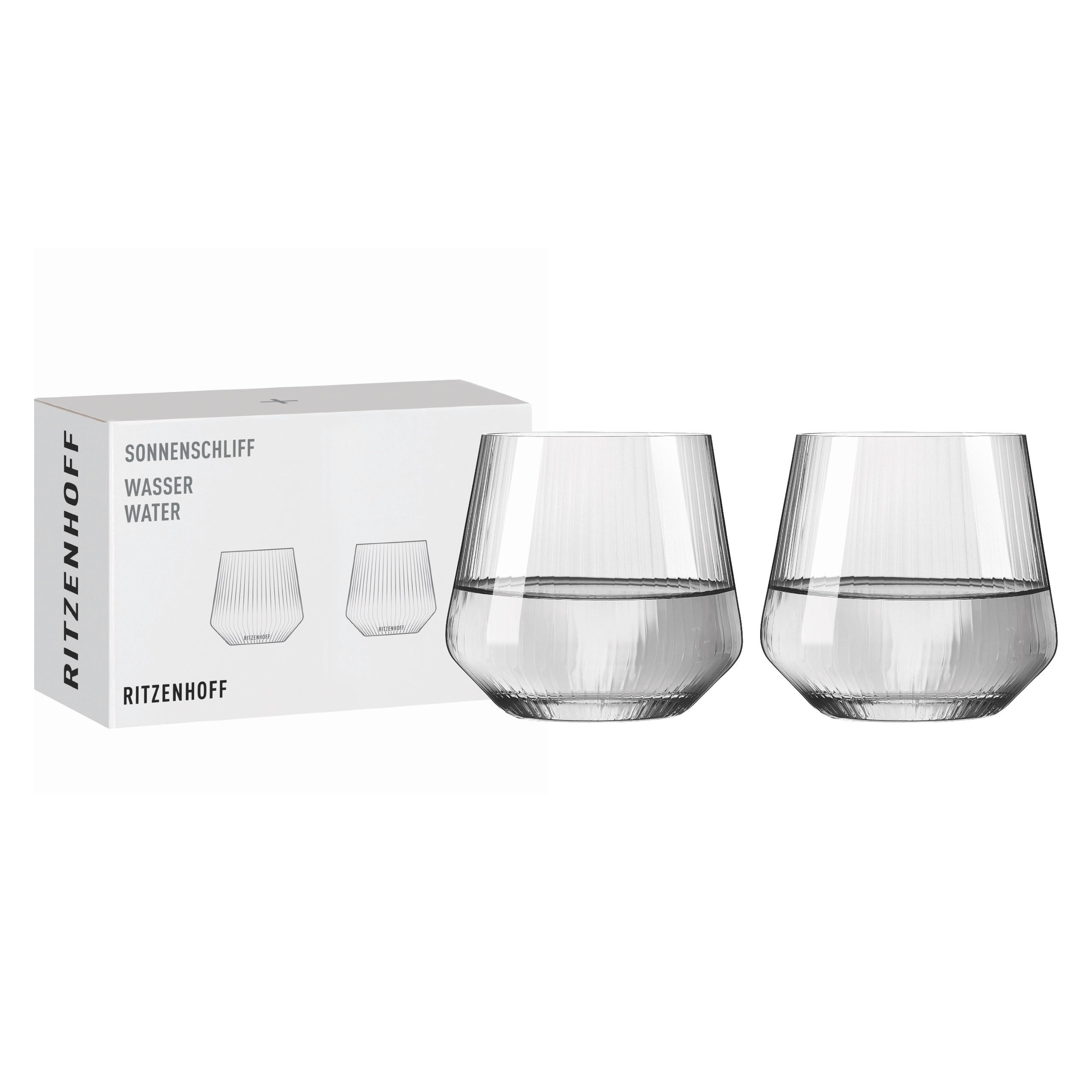 BECHERSET Sonnenschliff 2-teilig  - Klar, Design, Glas (9,7/9,0/9,7cm) - Ritzenhoff