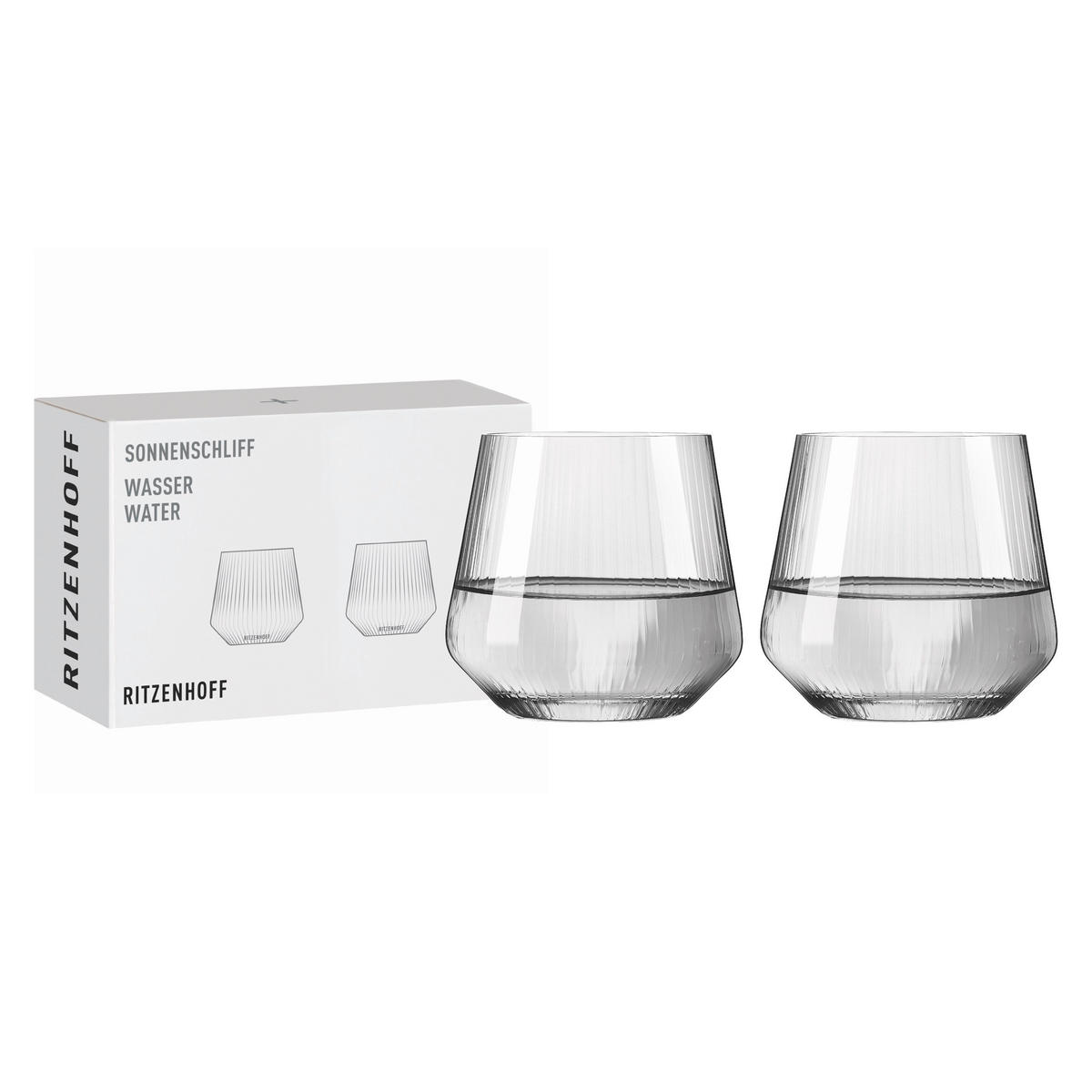 BECHERSET Sonnenschliff 2-teilig  - Klar, Design, Glas (9,7/9,0/9,7cm) - Ritzenhoff