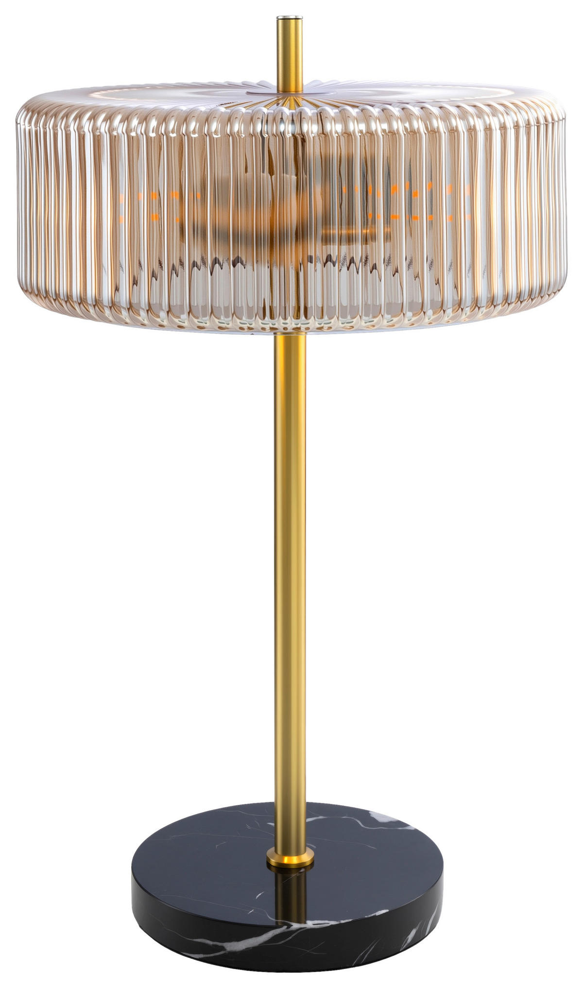 TISCHLEUCHTE - Goldfarben/Bernsteinfarben, Trend, Glas/Metall (30/51cm) - Collet's Monde