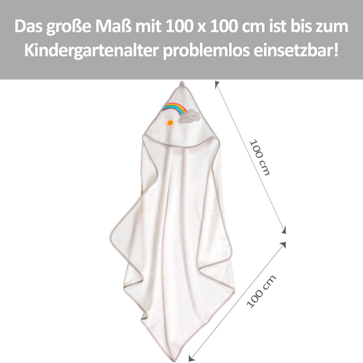 KAPUZENBADETUCH 100/100 cm    - Weiß, Basics, Textil (100/100cm)