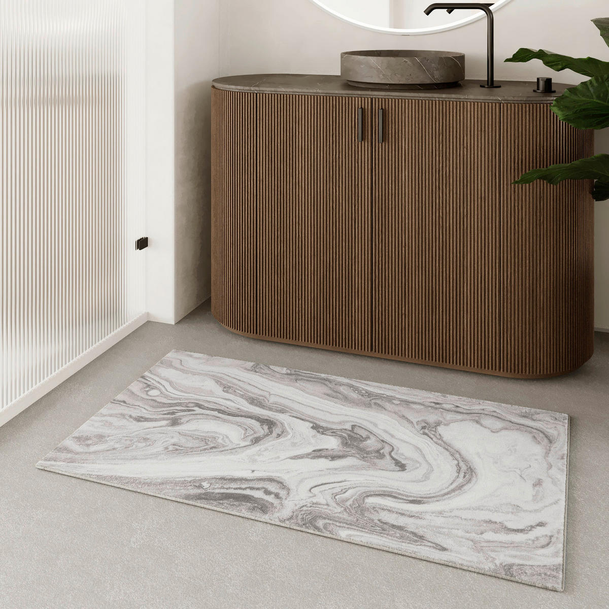BADTEPPICH Grau, Greige 80/150 cm  - Greige/Grau, Basics, Kunststoff/Textil (80/150cm) - WECON HOME BASIC
