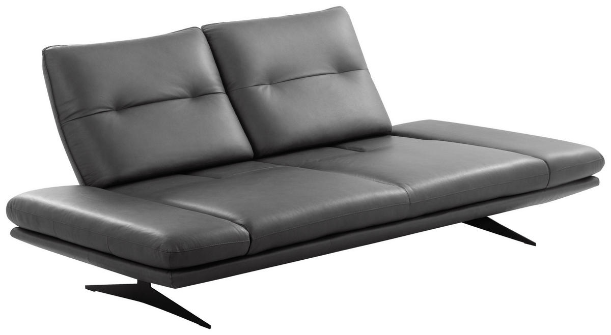 3-SITZER-SOFA 238/95/107 cm  in Echtleder Dunkelgrau   - Dunkelgrau/Schwarz, Design, Leder/Metall (238/95/107cm) - Celina Home