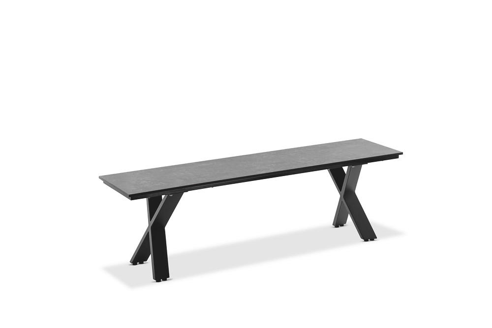 GARTENBANK 160/46/40 cm  in Grau  - Anthrazit/Grau, Design, Kunststoff/Metall (160/46/40cm)