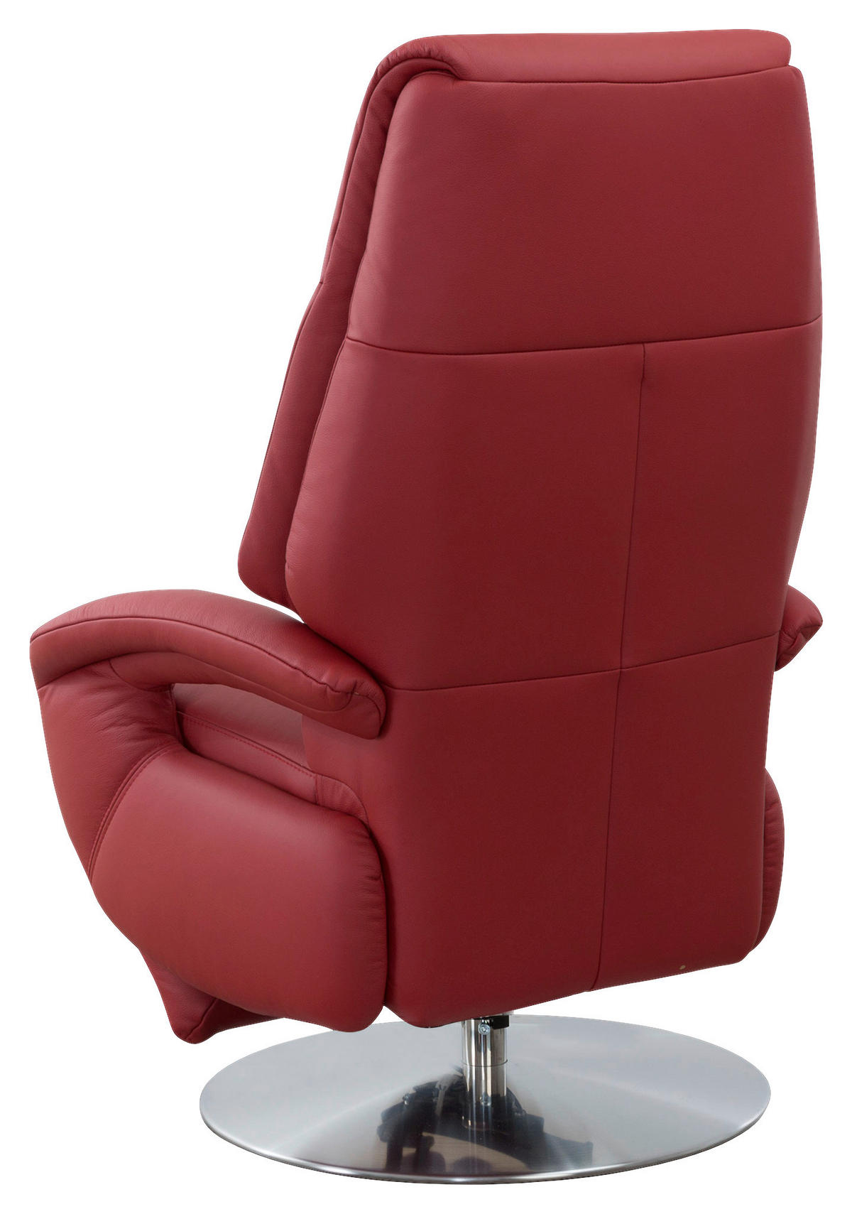 RELAXSESSEL Echtleder    - Chromfarben/Rot, KONVENTIONELL, Leder/Metall (74/111/77cm) - Sit & More