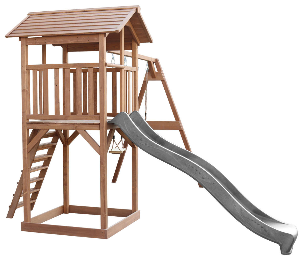 SPIELTURM 356,6/241,9/349 cm  - Braun/Grau, KONVENTIONELL, Holz/Kunststoff (356,6/241,9/349cm) - Ambia Garden