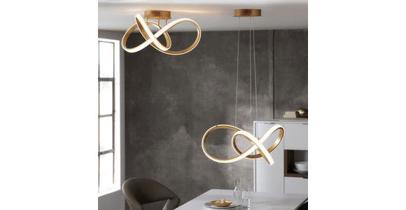 LED-HÄNGELEUCHTE - Goldfarben, Design, Kunststoff/Metall (55/150/55cm) - Ambiente