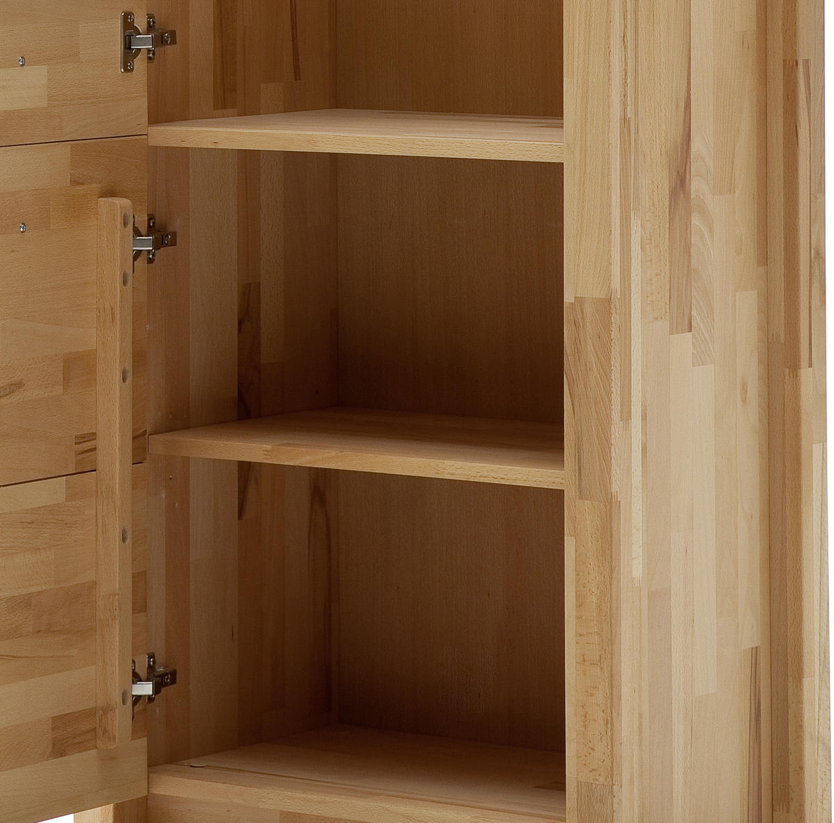 VITRINE in massiv Kernbuche Buchefarben  - Buchefarben/Alufarben, Design, Glas/Holz (66/203/40cm) - MID.YOU