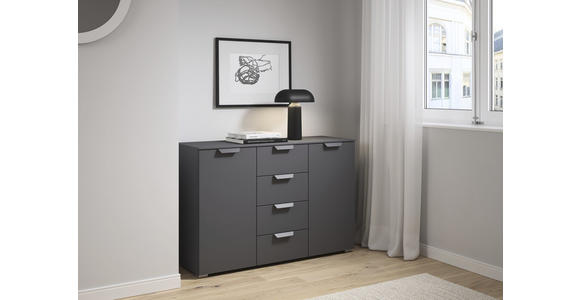 SIDEBOARD  in 120/81/42 cm  - Dunkelgrau, Design, Holzwerkstoff/Metall (120/81/42cm) - Xora