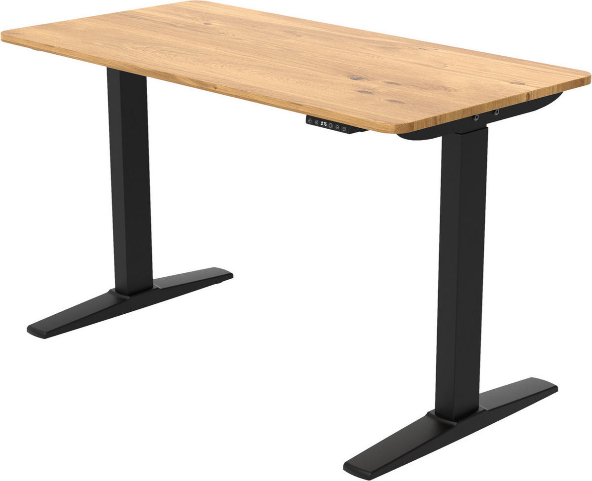 SCHREIBTISCH 120/60/71-116 cm  in Eiche Artisan  - Schwarz/Eiche Artisan, Modern, Holzwerkstoff/Kunststoff (120/60/71-116cm) - Carryhome