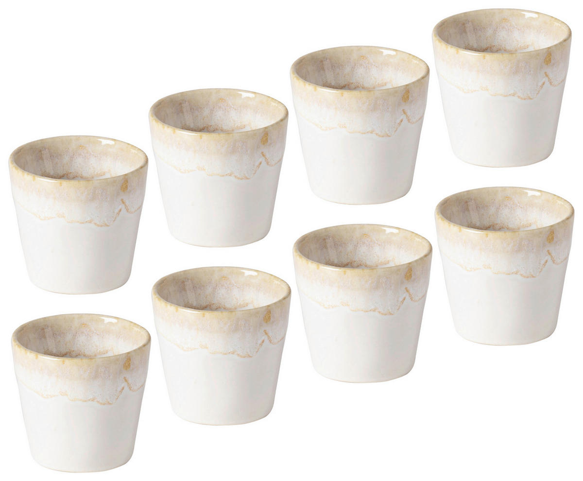 ESPRESSOTASSENSET 80ML GRESPRESSO 8-teilig  - Weiß, Basics, Holz/Keramik (80ml) - Costa Nova