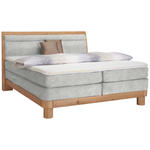 BOXSPRINGBETT 180/200 cm  in Eichefarben, Ecru  - Ecru/Eichefarben, Natur, Holz/Textil (180/200cm) - Valnatura