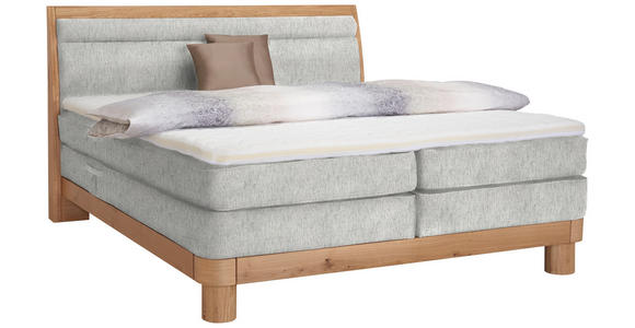 BOXSPRINGBETT 160/200 cm  in Eichefarben, Ecru  - Ecru/Eichefarben, Natur, Holz/Holzwerkstoff (160/200cm) - Valnatura